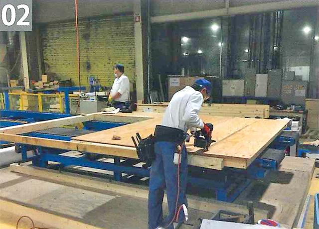 壁合板貼り付け