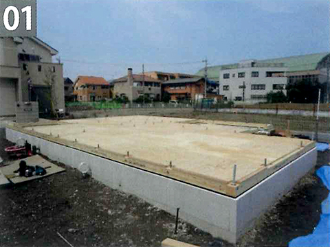 上棟前日までに土台敷き